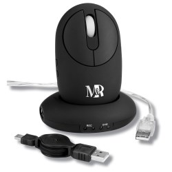 View a larger, more detailed picture of the Rechargeable Wireless Mouse w 4 Port USB Hub