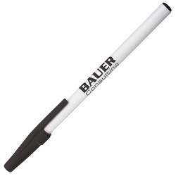 View a larger, more detailed picture of the Value Stick Pen - White - 24 hr