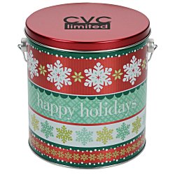 View a larger, more detailed picture of the Chocolate Mini Pretzel Tin - Design - 1 Gallon