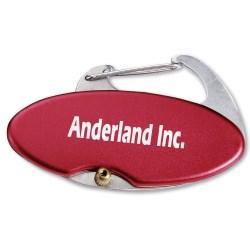 View a larger, more detailed picture of the Metallic Carabiner Pocket Knife