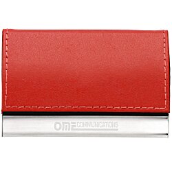 View a larger, more detailed picture of the Leather and Metal Business Card Holder