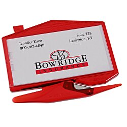 View a larger, more detailed picture of the Zippy Magnetic Business Card Letter Opener House-Translucent