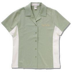 View a larger, more detailed picture of the Knit Ottoman Color Block Camp Shirt - Ladies 
