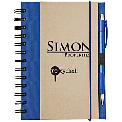 View a larger, more detailed picture of the Eco Design Recycled Color Spine Spiral Notebook - 24 hr