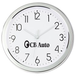 View a larger, more detailed picture of the Shiny Chrome Wall Clock - 11 