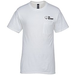 View a larger, more detailed picture of the Hanes Beefy-T w Pocket - White