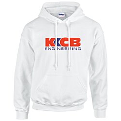 View a larger, more detailed picture of the Gildan 50 50 Hooded Sweatshirt - Applique Felt - White