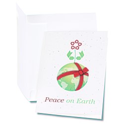 View a larger, more detailed picture of the Seeded Holiday Card - Peace on Earth