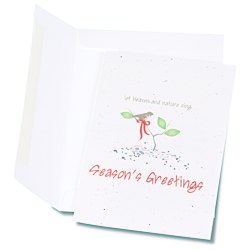 View a larger, more detailed picture of the Seeded Holiday Card - Let Heaven & Nature Sing