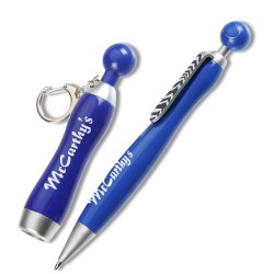 View a larger, more detailed picture of the Plastic Curve Flashlight & Swanky Pen Set