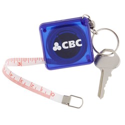 View a larger, more detailed picture of the 3 Square Tape Measure Keyholder - Translucent