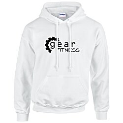 View a larger, more detailed picture of the Gildan 50 50 Hooded Sweatshirt - Screen - White