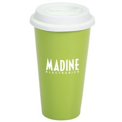 View a larger, more detailed picture of the Colored Double Wall Ceramic Mug - 11 oz 