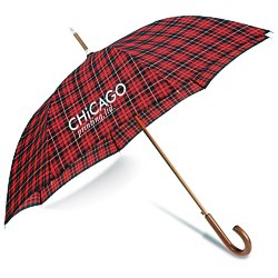 View a larger, more detailed picture of the totes Automatic Stick Umbrella - Plaid