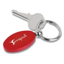 View a larger, more detailed picture of the Oval Satin Key Tag - Closeout
