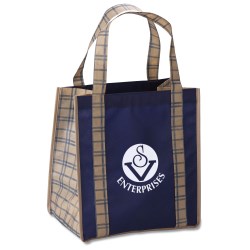View a larger, more detailed picture of the Grande Printed Shopping Tote - 14 x 12-1 2 - Tartan
