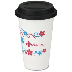 View a larger, more detailed picture of the Terra Coffee Cup - 11 oz - Flowers