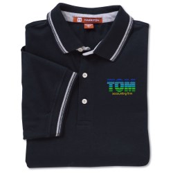 View a larger, more detailed picture of the Harriton 5 9 oz Cotton Jersey Polo w Tipping - Men s