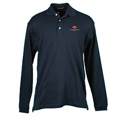 View a larger, more detailed picture of the Egyptian Interlock Long-Sleeve Polo - Men s