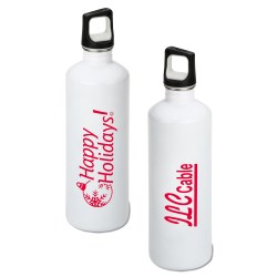 View a larger, more detailed picture of the h2go Stainless Bottle - 24 oz - Happy Holidays - White