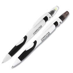 View a larger, more detailed picture of the Fame Pen Highlighter and Pencil Set - White