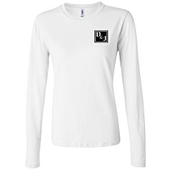 View a larger, more detailed picture of the Bella Long Sleeve Jersey T-Shirt - Ladies - White