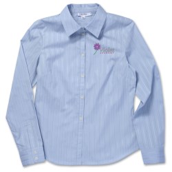 View a larger, more detailed picture of the Calvin Klein Cotton Tonal Dress Shirt - Ladies 