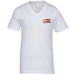 View a larger, more detailed picture of the Canvas Delancey V-Neck T-Shirt - Men s - White - Embroidered