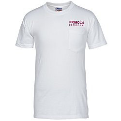 View a larger, more detailed picture of the Bayside Union Made Pocket T-Shirt - White