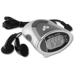 View a larger, more detailed picture of the Step-n-Tune Pedometer Radio - Opaque - Closeout