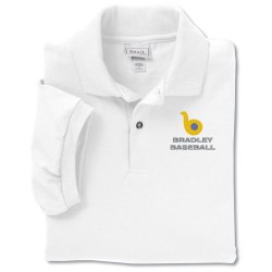 View a larger, more detailed picture of the Anvil 50 50 Jersey Knit Polo - Embroidered - White