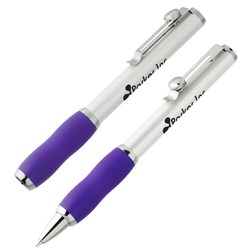 View a larger, more detailed picture of the Slide-n-Hide Color Grip Pen - Closeout