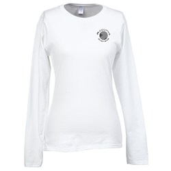 View a larger, more detailed picture of the Gildan SoftStyle LS T-Shirt - Ladies - Screen - White