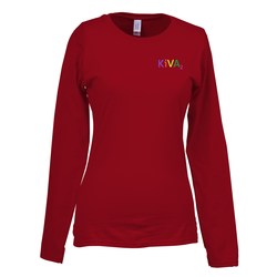 View a larger, more detailed picture of the Gildan SoftStyle LS T-Shirt - Ladies - Emb - Colors