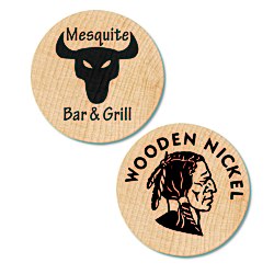View a larger, more detailed picture of the Wooden Nickels - Indian Head - 24 hr