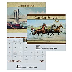 View a larger, more detailed picture of the Currier & Ives Calendar - Stapled