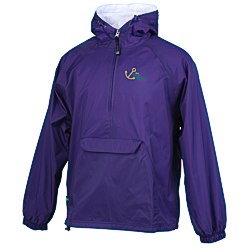 View a larger, more detailed picture of the Packable Flannel Lined Pullover - Embroidered