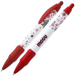 View a larger, more detailed picture of the Bic Widebody Pen w Grip - Snowflakes