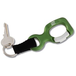 View a larger, more detailed picture of the Aluminum Bottle Shaped Carabiner w Keychain - Closeout