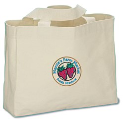 View a larger, more detailed picture of the USA Made Bayside Medium Gusset Tote - Natural - Embroidered
