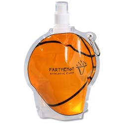 View a larger, more detailed picture of the HydroPouch Collapsible Sport Bottle - 24 oz - Basketball