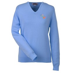 View a larger, more detailed picture of the Ultra-Soft Cotton V-Neck Sweater - Ladies 
