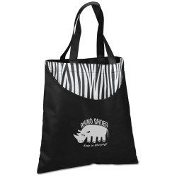View a larger, more detailed picture of the Designer Print Scoop Tote - Zebra - 24 hr