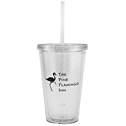 View a larger, more detailed picture of the Freedom Facet Tumbler w Straw - 16 oz 