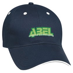 View a larger, more detailed picture of the Brushed Cotton Twill Sandwich Cap - Embroidered
