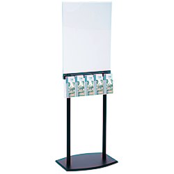 View a larger, more detailed picture of the Floor Poster Stand w 5 Pockets - Black