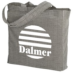 View a larger, more detailed picture of the Printed Gusseted Economy Tote - Closeout