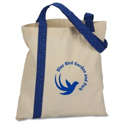 View a larger, more detailed picture of the Printed Stripe Economy Tote - Closeout