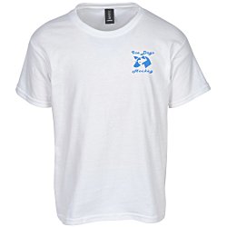 View a larger, more detailed picture of the Anvil 4 5 oz Ringspun Fashion-Fit T-Shirt - Youth - White