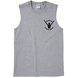 View a larger, more detailed picture of the Gildan 6 1 oz Cotton Sleeveless T-Shirt - Colors